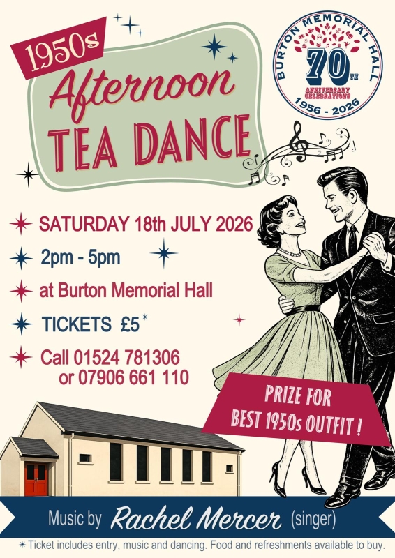 1950s Afternoon Tea Dance Sat 18th July 2026