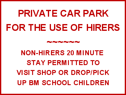 Burton Memorial Hall private car park notice