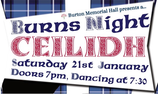 Burns Night Supper and Ceilidh Sat 21st Jan 2023