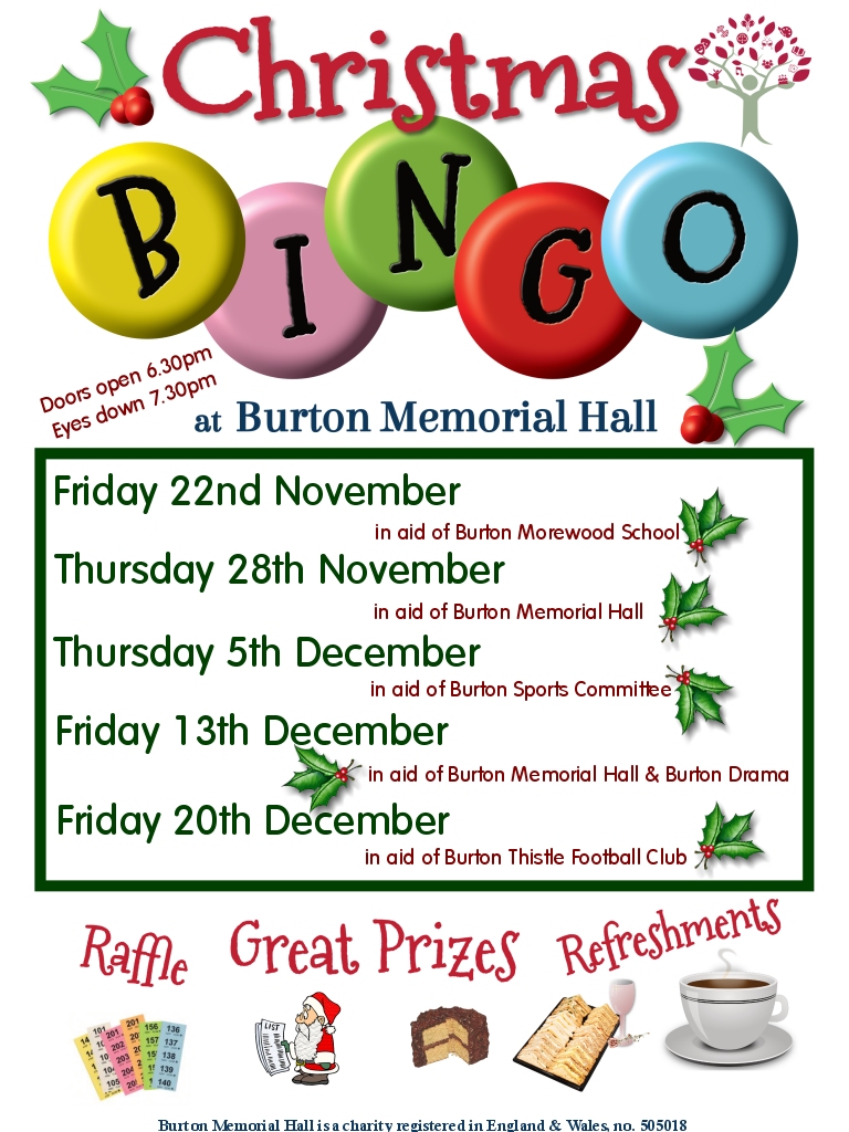 Christmas Bingo Dates at the Hall 2024