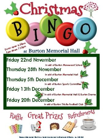 Christmas Bingo Dates at the Hall 2024