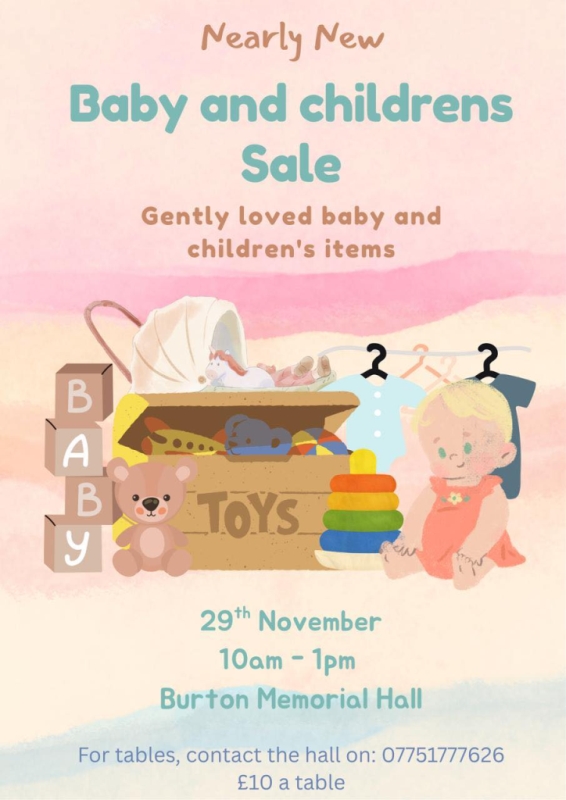Baby and children's sale Sat 29th Nov 2025