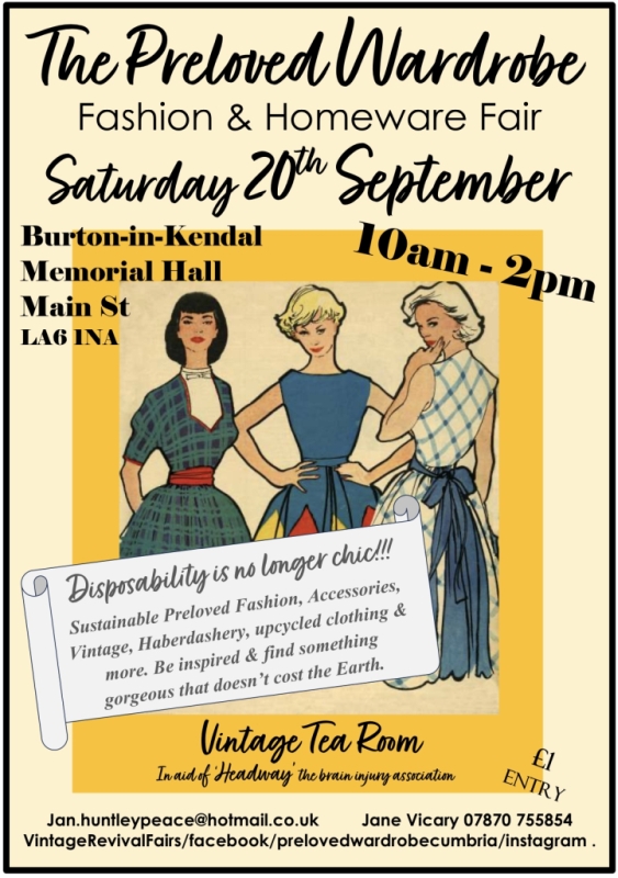 Vintage & Pre Loved Fair and Vintage Tea Room Sat 20th Sep